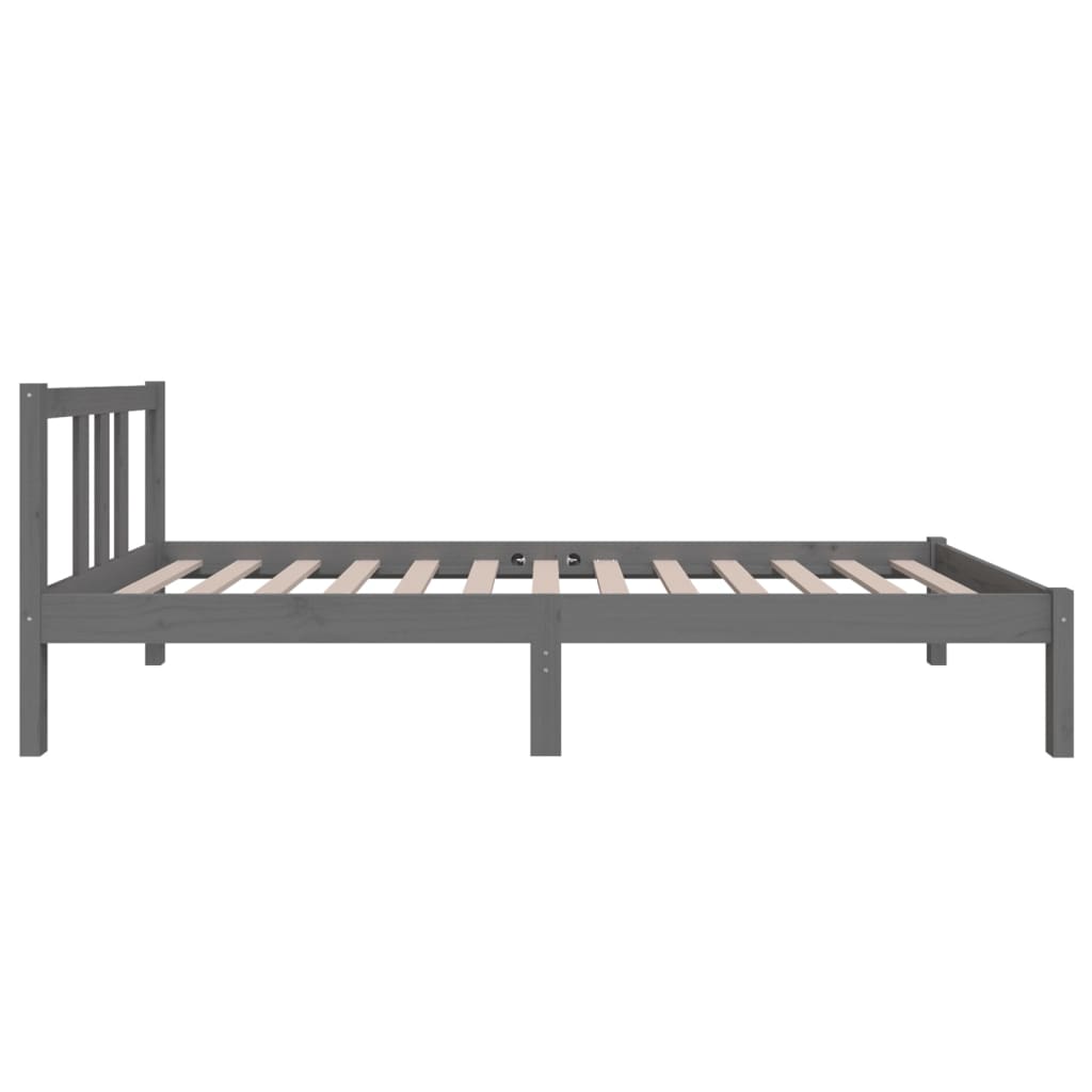 Estrutura cama pequena solteiro 75x190 cm madeira maciça cinza