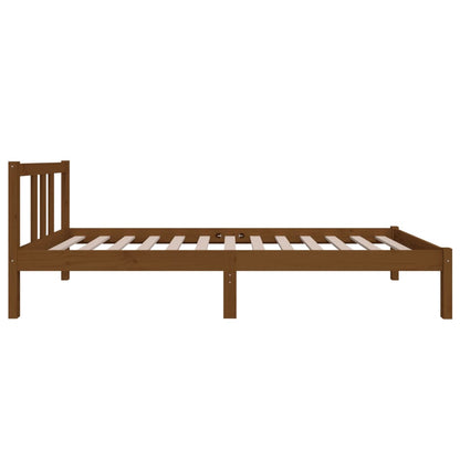 Estrutura cama pequena solteiro 75x190 cm madeira castanho mel