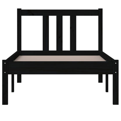 Estrutura cama pequena solteiro 75x190 cm madeira maciça preto