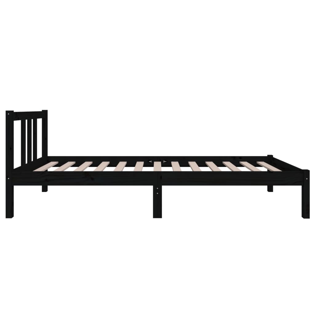 Estrutura cama pequena solteiro 75x190 cm madeira maciça preto