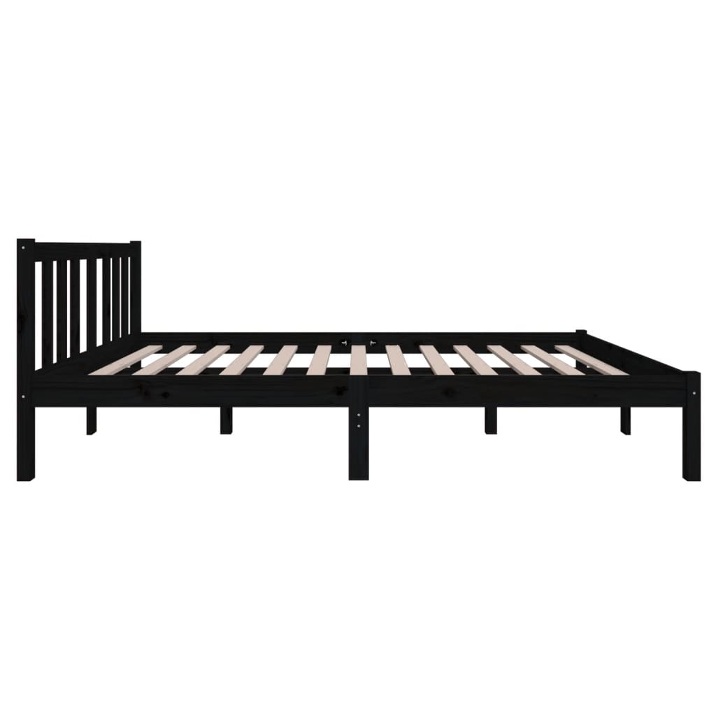 Estrutura cama pequena casal 120x190 cm pinho maciço preto