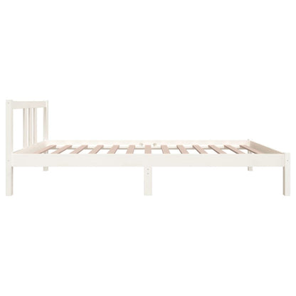 Estrutura de cama 90x200 cm madeira maciça branco