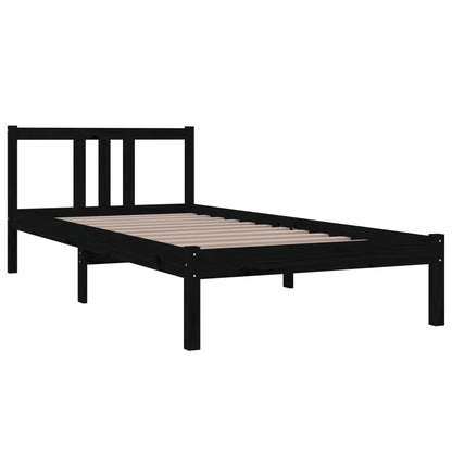 Estrutura de cama 90x200 cm madeira maciça preto