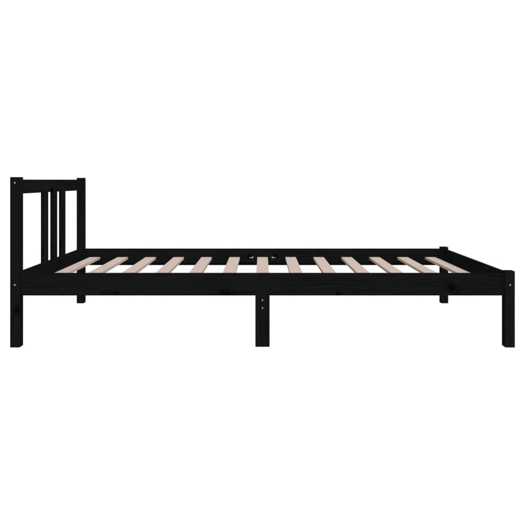 Estrutura de cama 90x200 cm madeira maciça preto