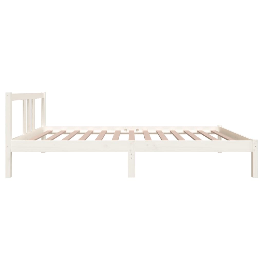 Estrutura de cama 100x200 cm madeira maciça branco