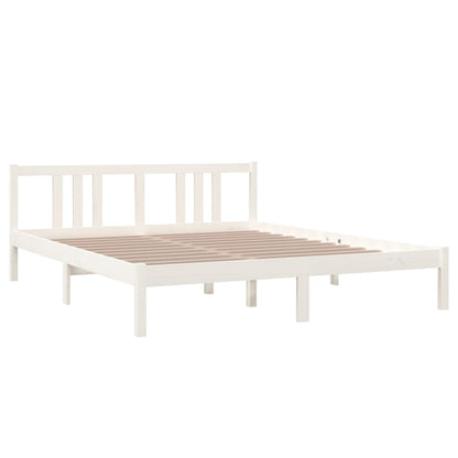 Estrutura de cama 160x200 cm madeira maciça branco