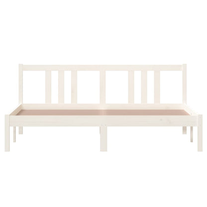 Estrutura de cama 160x200 cm madeira maciça branco