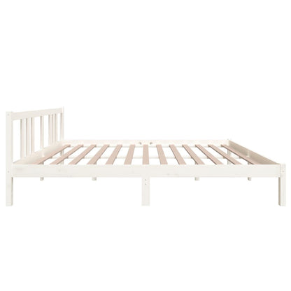 Estrutura de cama 160x200 cm madeira maciça branco