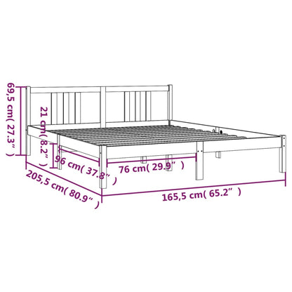 Estrutura de cama 160x200 cm madeira maciça branco