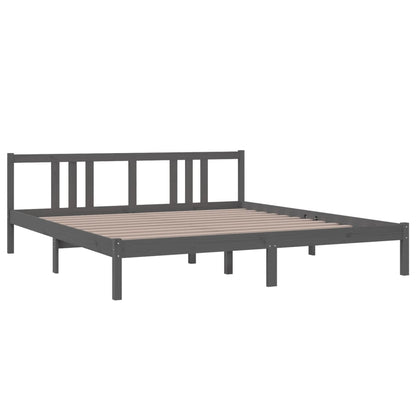 Estrutura de cama super king 180x200 cm madeira maciça cinza