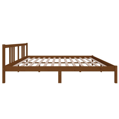 Estrutura de cama super king 180x200 cm madeira castanho-mel