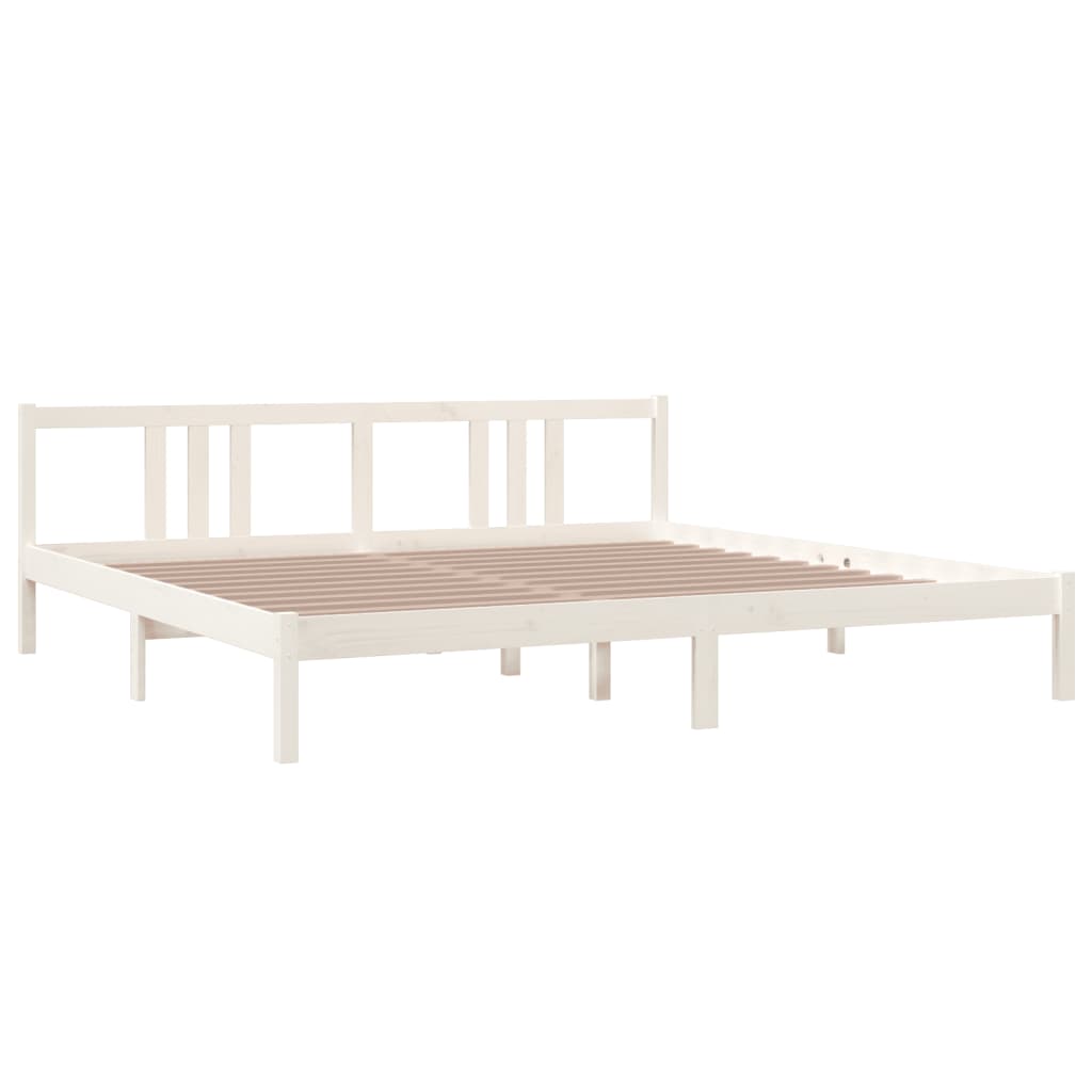 Estrutura de cama 200x200 cm madeira maciça branco