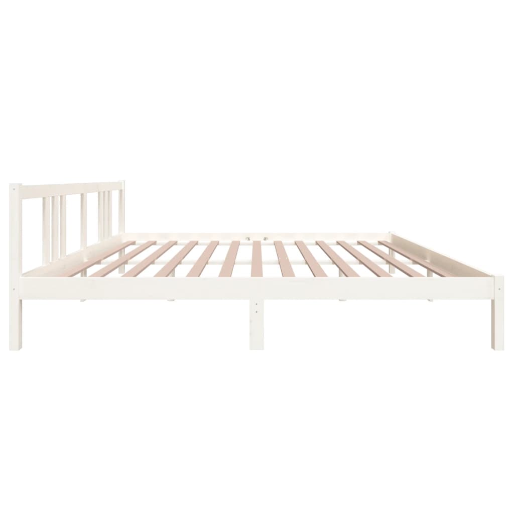 Estrutura de cama 200x200 cm madeira maciça branco