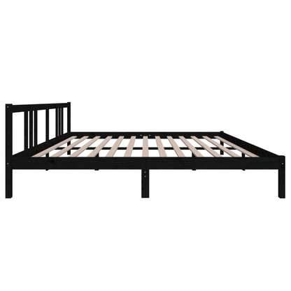 Estrutura de cama 200x200 cm madeira maciça preto