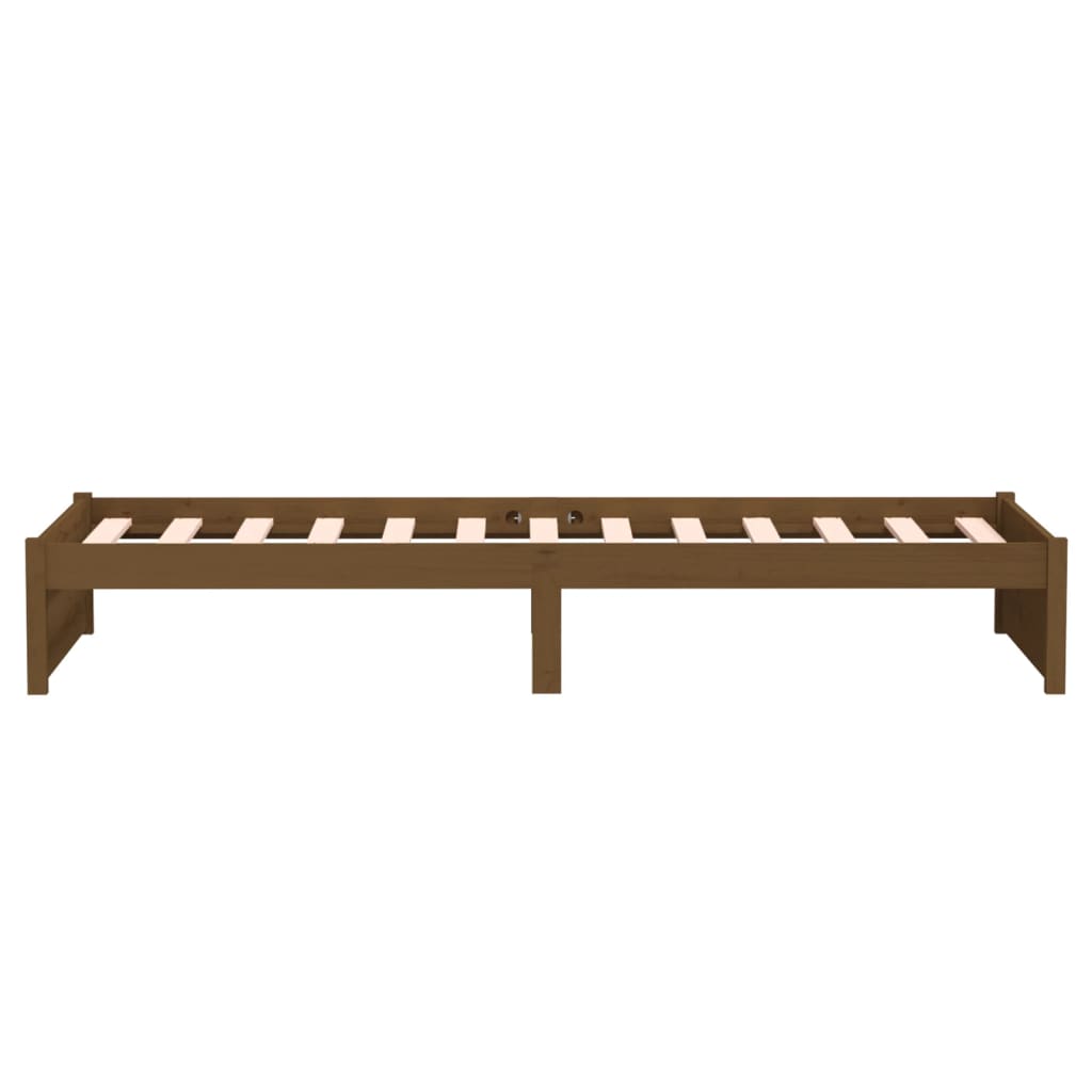 Estrutura cama pequena solteiro 75x190 cm madeira castanho mel