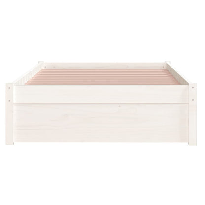 Estrutura de cama solteiro 90x190 cm madeira maciça branco