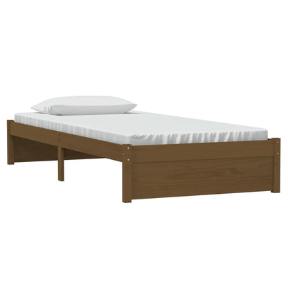 Estrutura de cama solteiro 90x190cm madeira maciça castanho mel