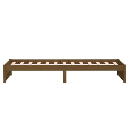 Estrutura de cama solteiro 90x190cm madeira maciça castanho mel