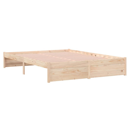 Estrutura de cama casal 135x190 cm madeira maciça