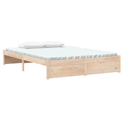 Estrutura de cama 140x190 cm madeira maciça