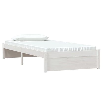 Estrutura de cama 90x200 cm madeira maciça branco