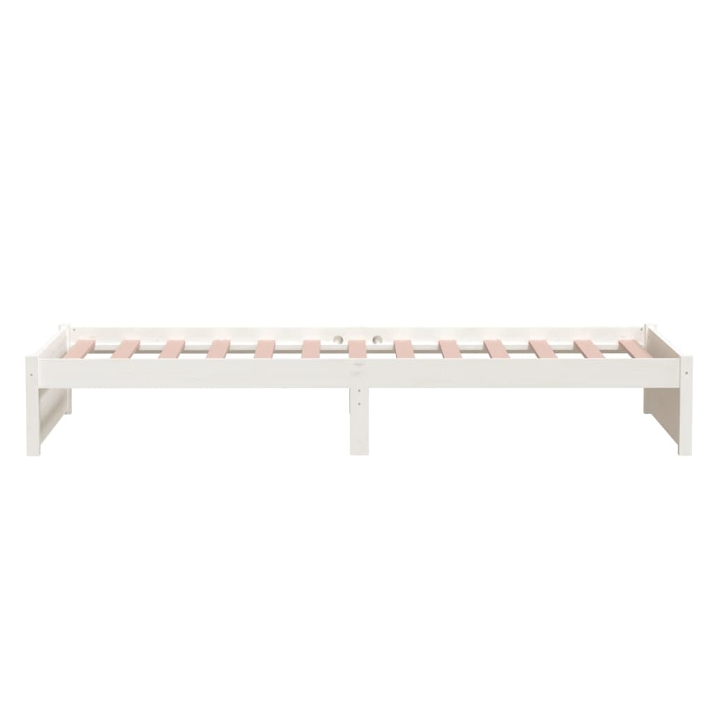 Estrutura de cama 90x200 cm madeira maciça branco