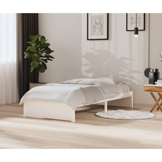 Estrutura de cama 90x200 cm madeira maciça branco