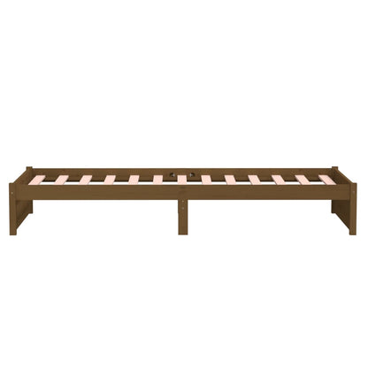 Estrutura de cama 90x200 cm madeira maciça castanho mel