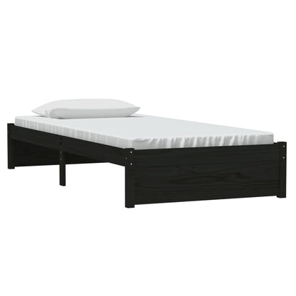 Estrutura de cama 90x200 cm madeira maciça preto