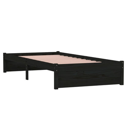 Estrutura de cama 90x200 cm madeira maciça preto