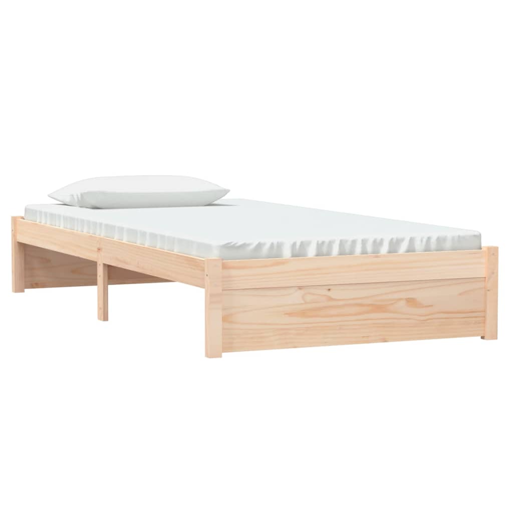 Estrutura de cama 100x200 cm madeira maciça branco