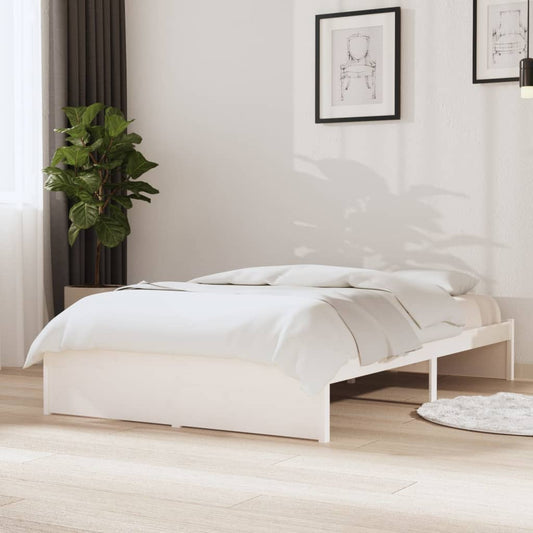 Estrutura de cama 120x200 cm madeira maciça branco