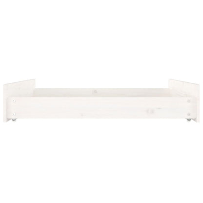 Gavetas de cama 2 pcs madeira de pinho maciça branco