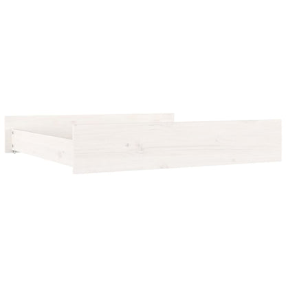 Gavetas de cama 2 pcs madeira de pinho maciça branco