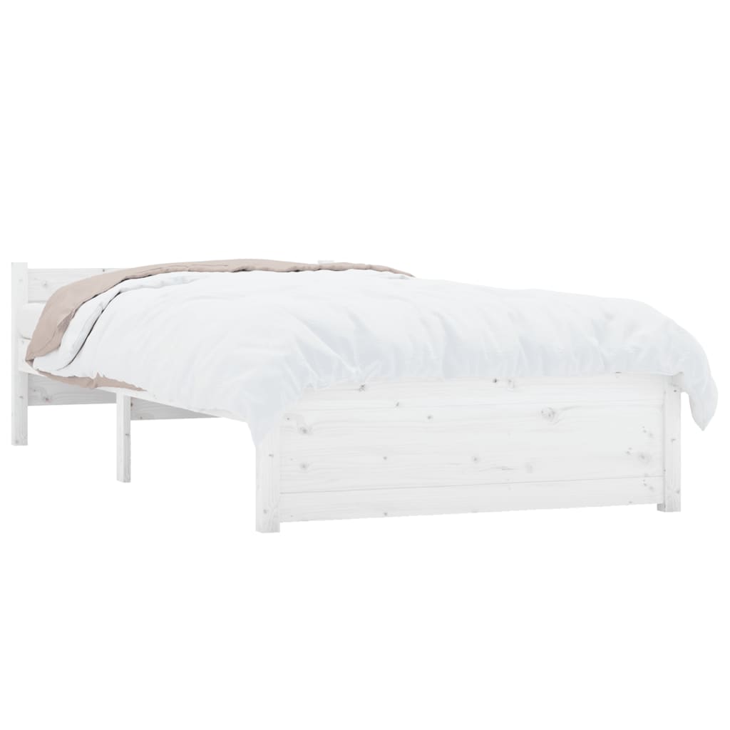 Estrutura cama pequena solteiro 75x190 cm madeira maciça branco