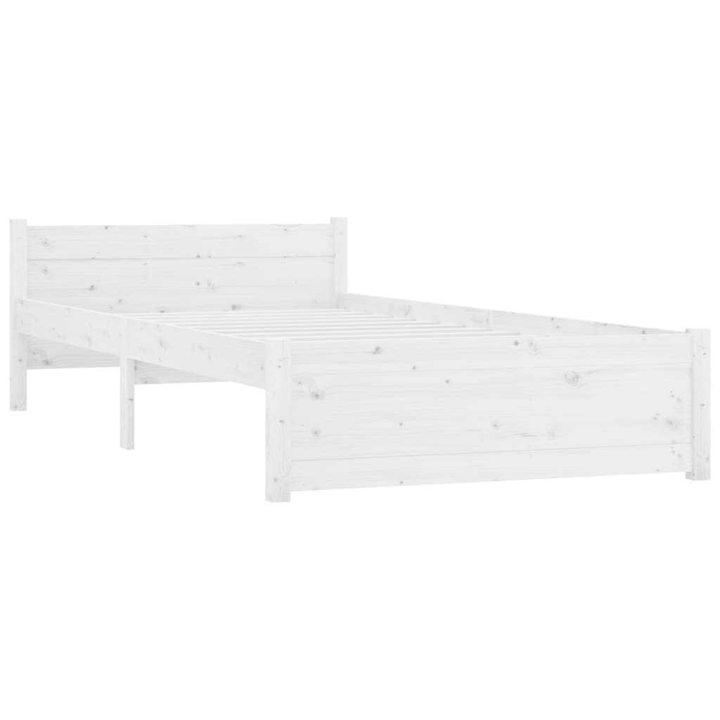 Estrutura cama pequena solteiro 75x190 cm madeira maciça branco