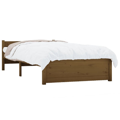 Estrutura cama pequena solteiro 75x190 cm madeira castanho mel