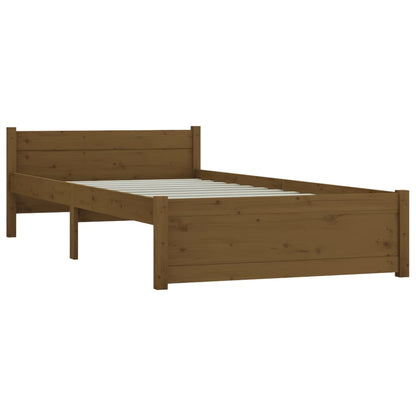 Estrutura cama pequena solteiro 75x190 cm madeira castanho mel