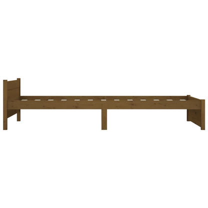 Estrutura cama pequena solteiro 75x190 cm madeira castanho mel