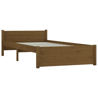 Estrutura de cama solteiro 90x190cm madeira maciça castanho mel