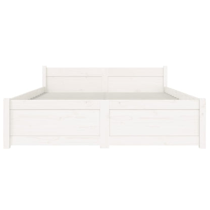 Estrutura cama pequena casal 120x190 cm pinho maciço branco