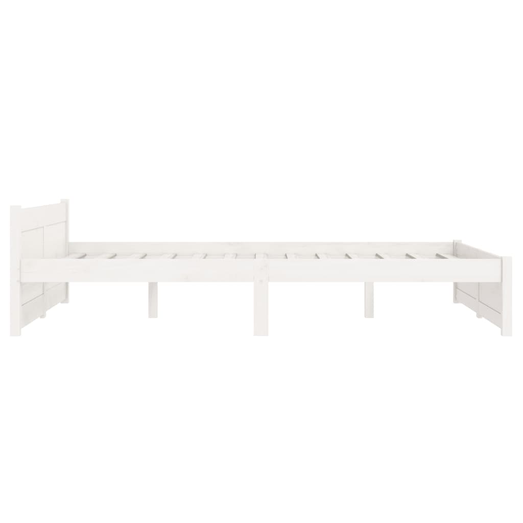 Estrutura cama pequena casal 120x190 cm pinho maciço branco