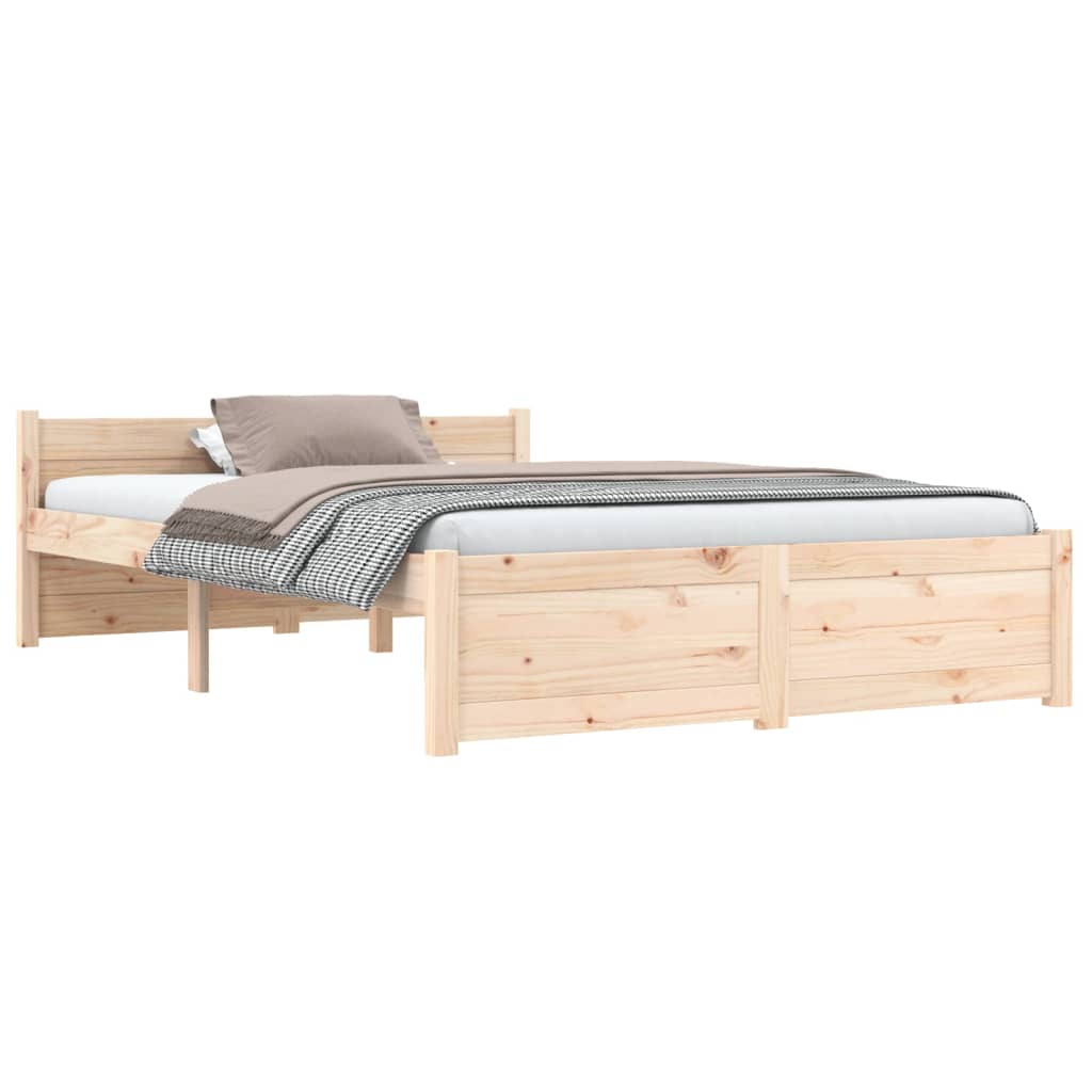 Estrutura de cama casal 135x190 cm madeira maciça