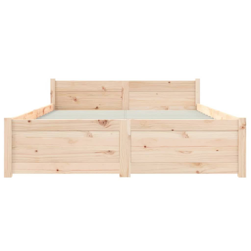 Estrutura de cama casal 135x190 cm madeira maciça