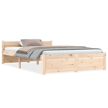 Estrutura de cama casal 135x190 cm madeira maciça