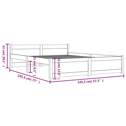 Estrutura de cama 140x190 cm madeira maciça