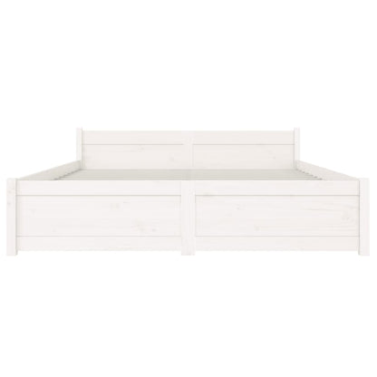 Estrutura de cama 140x190 cm madeira maciça branco