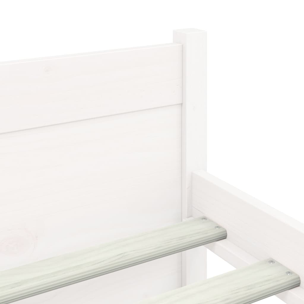 Estrutura de cama 140x190 cm madeira maciça branco