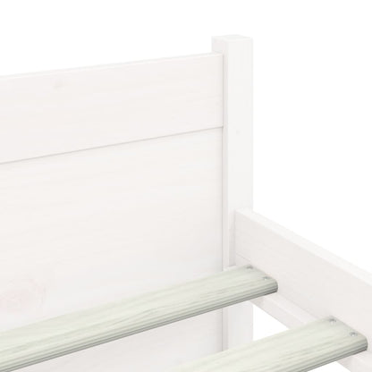 Estrutura de cama 140x190 cm madeira maciça branco