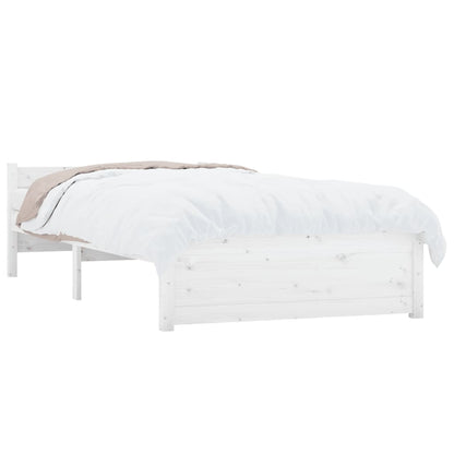 Estrutura de cama 90x200 cm madeira maciça branco